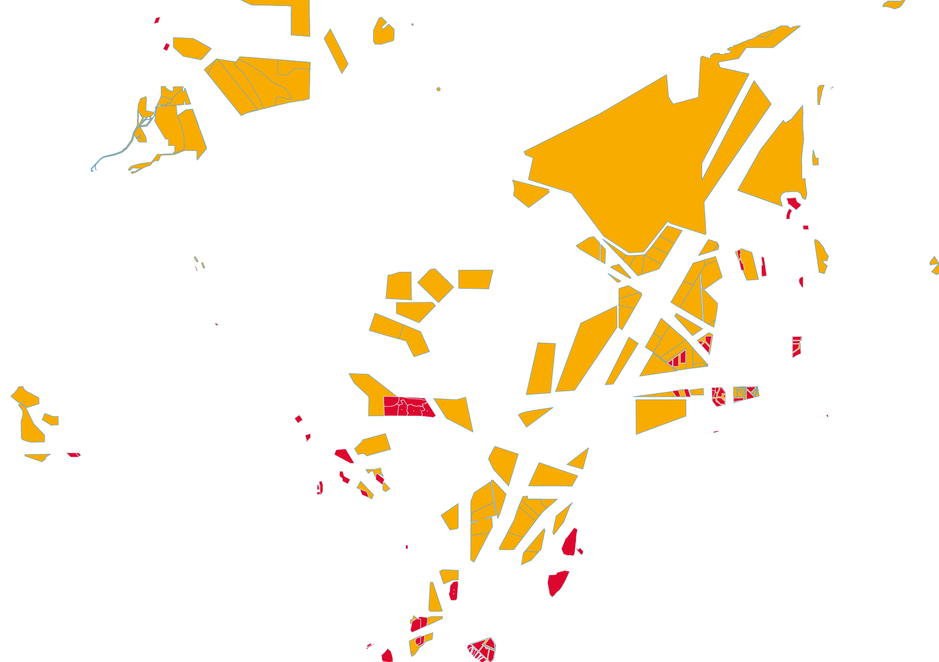 Überlagerte Ebene auf der Karte, welche die Einflussregionen anzeigt.
